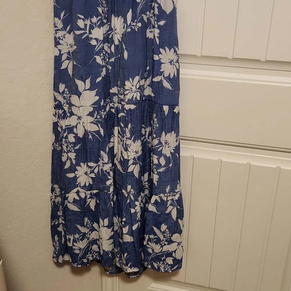 Blue floral dress open back - Picture 3 of 6